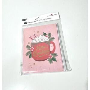 NEW American Greetings Christmas Blank Note Cards White Envelopes 2 Design 10ct